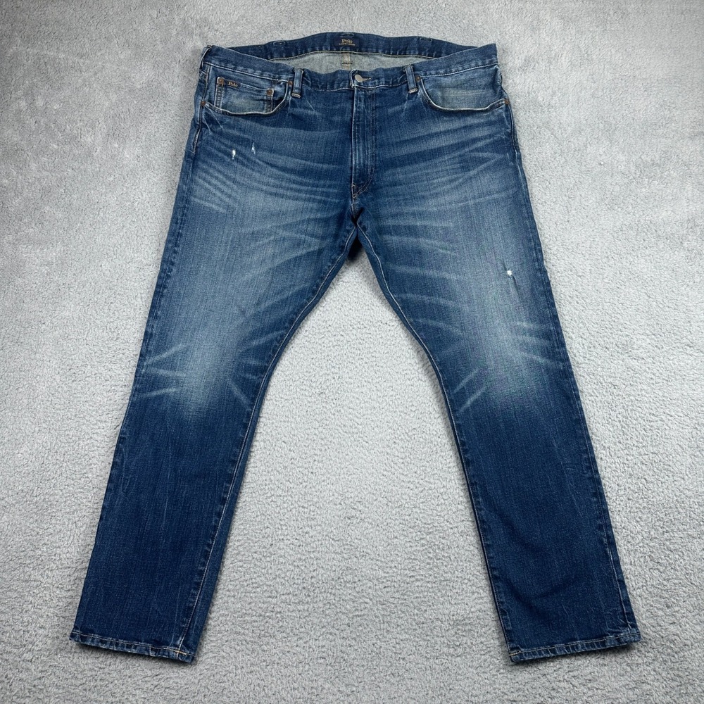 Polo Ralph Lauren Slim Straight Jeans Mens 40x30 Blue Stretch Denim Preppy